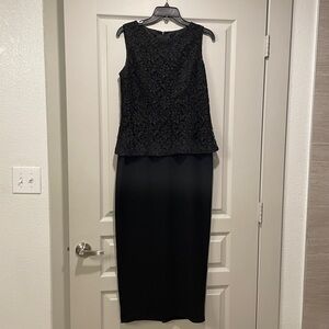 YL by Yair Black Lace Top Evening Dress 6